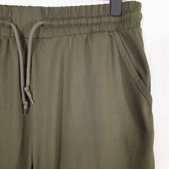 Leggings Depot Joggers Track Cuff Sweatpants Size Medium Pockets Olive Green - Picture 4 of 11